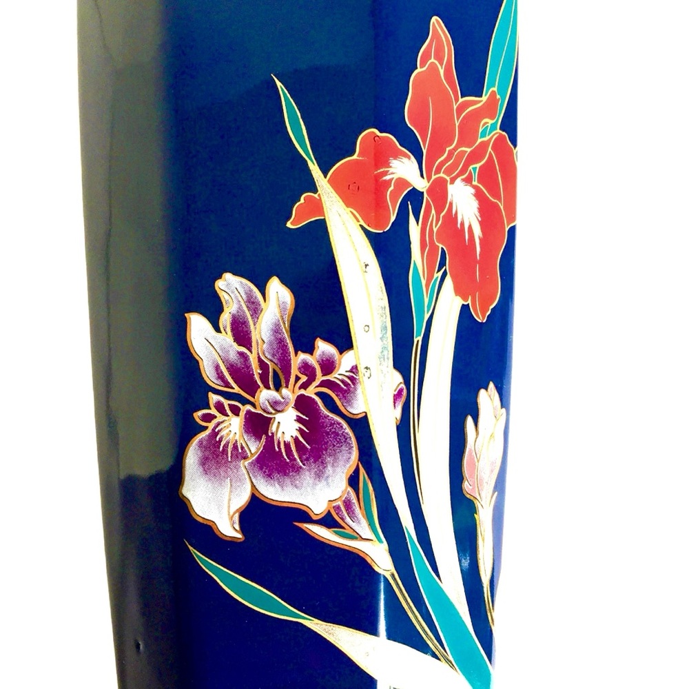 Vintage Made in Japan Irises Vase w/ Gold… - Picture 2 of 6